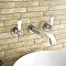 Chatsworth 1928 Traditional Wall Mounted White Lever Basin Mixer Tap  Profile Large Image
