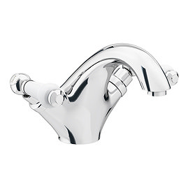 Chatsworth 1928 Traditional White Lever Mono Basin Mixer Tap + Waste Large Image