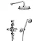 Chatsworth 1928 Triple Exposed Thermostatic Shower (inc. Valve, Elbow, Handset + Fixed Shower Head) 