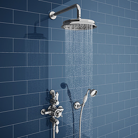 Chatsworth 1928 Triple Exposed Thermostatic Shower (inc. Valve, Elbow, Handset + Fixed Shower Head)