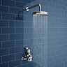 Chatsworth 1928 Twin Exposed Thermostatic Shower Pack (inc. Valve, Elbow + Fixed Shower Head) Large 