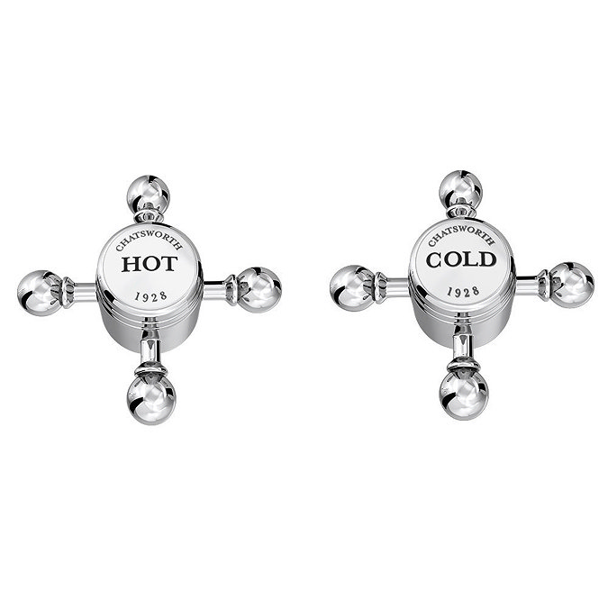 Chatsworth 1928 Wall Mounted Crosshead Basin Mixer Tap with Faceplate - Chrome