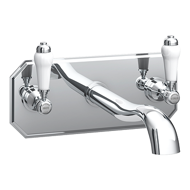 Chatsworth 1928 Wall Mounted Lever Bath Filler with Faceplate - Chrome