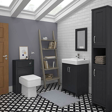 Chatsworth 3-Piece Traditional Graphite Bathroom Suite  Feature Large Image