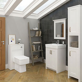 Chatsworth 3-Piece Traditional White Bathroom Suite Medium Image