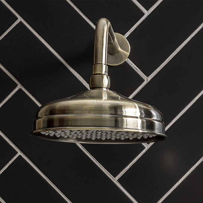 Chatsworth Antique Brass Round Wall Mounted Shower Arm