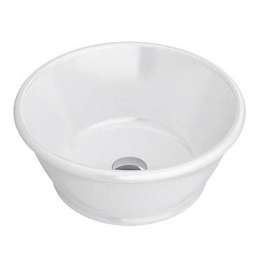 Chatsworth 390mm Traditional Round Countertop Basin Gloss White