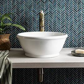 Chatsworth 390mm Traditional Round Countertop Basin Gloss White