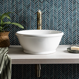 Chatsworth 390mm Traditional Round Countertop Basin Gloss White