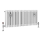 Chatsworth 450 x 1010mm Cast Iron Style 3 Column White Radiator - Chrome Wall Stay Brackets and Thermostatic Valves
