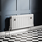 Chatsworth 450 x 1010mm Cast Iron Style 3 Column White Radiator - Chrome Wall Stay Brackets and Thermostatic Valves