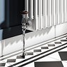 Chatsworth 450 x 1010mm Cast Iron Style 3 Column White Radiator - Chrome Wall Stay Brackets and Thermostatic Valves