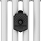 Chatsworth 450 x 1010mm Cast Iron Style 3 Column White Radiator - Matt Black Wall Stay Brackets and Thermostatic Valves