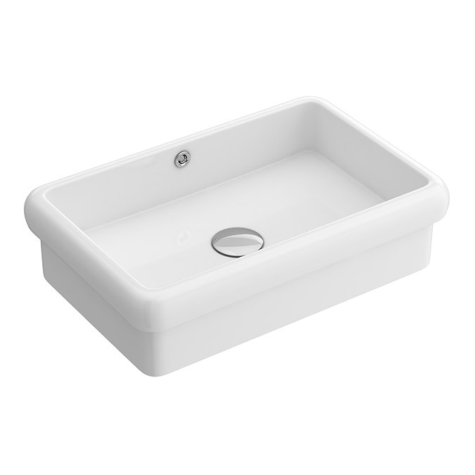 Chatsworth 450mm Wall Hung 0TH Basin Gloss White with Brushed Brass Wall Brackets