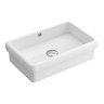 Chatsworth 450mm Wall Hung 0TH Basin Gloss White with Chrome Wall Brackets