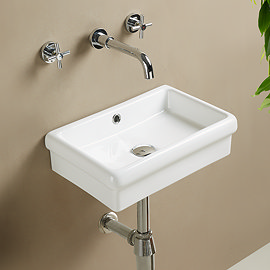 Chatsworth Wall Hung 0TH Basin 450 x 290mm in Gloss White