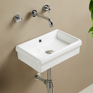 Chatsworth 450mm Wall Hung 0TH Basin Gloss White