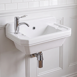 Chatsworth 515mm Wall Hung Cloakroom Basin, 1 Tap Hole