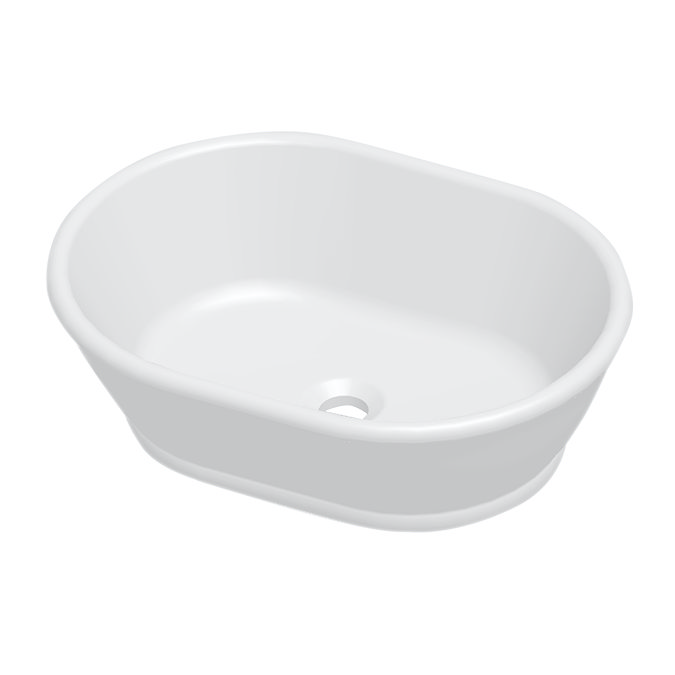Chatsworth 535 x 390mm Traditional Oval Countertop Basin Gloss White
