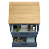 Chatsworth 545mm Blue Wall Hung Countertop Vanity with Beech Worktop & Matt Black Handles