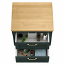 Chatsworth 545mm Green Wall Hung Countertop Vanity with Beech Worktop & Brushed Brass Handles