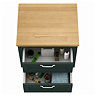 Chatsworth 545mm Green Wall Hung Countertop Vanity with Beech Worktop & Chrome Handles