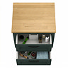 Chatsworth 545mm Green Wall Hung Countertop Vanity with Beech Worktop & Matt Black Handles