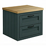 Chatsworth 545mm Green Wall Hung Countertop Vanity with Beech Worktop & Matt Black Handles