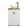 Chatsworth 545mm Grey Countertop Vanity with Worktop, Round Basin & Chrome Handles