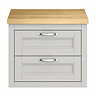Chatsworth 545mm Grey Wall Hung Countertop Vanity with Beech Worktop & Chrome Handles