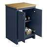 Chatsworth 545mm Traditional Blue Countertop Vanity with Beech Worktop & Antique Brass Handles