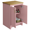 Chatsworth 545mm Traditional Dusky Pink Countertop Vanity with Beech Worktop & Brushed Brass Handles