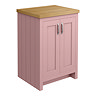 Chatsworth 545mm Traditional Dusky Pink Countertop Vanity with Beech Worktop & Chrome Handles