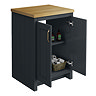 Chatsworth 545mm Traditional Graphite Countertop Vanity with Beech Worktop & Antique Brass Handles