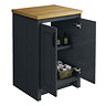 Chatsworth 545mm Traditional Graphite Countertop Vanity with Beech Worktop & Matt Black Handles