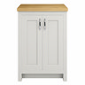 Chatsworth 545mm Traditional Grey Countertop Vanity with Beech Worktop & Chrome Handles