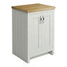 Chatsworth 545mm Traditional Grey Countertop Vanity with Beech Worktop & Chrome Handles