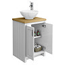 Chatsworth 545mm White Countertop Vanity with Worktop, Round Basin & Chrome Handles