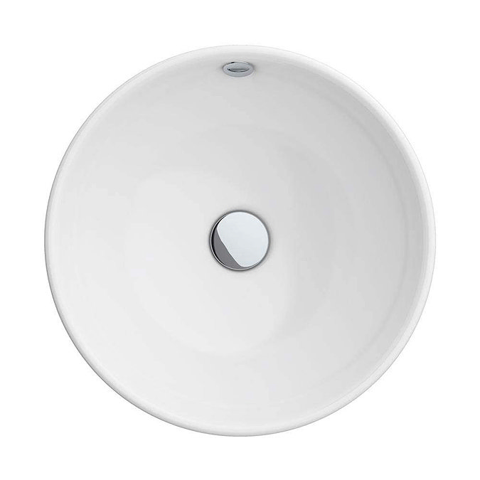 Chatsworth 545mm White Countertop Vanity with Worktop, Round Basin & Matt Black Handles