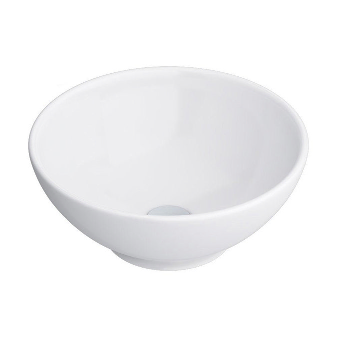 Chatsworth 545mm White Countertop Vanity with Worktop, Round Basin & Matt Black Handles