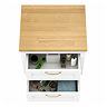 Chatsworth 545mm White Wall Hung Countertop Vanity with Beech Worktop & Brushed Brass Handles