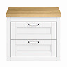 Chatsworth 545mm White Wall Hung Countertop Vanity with Beech Worktop & Chrome Handles