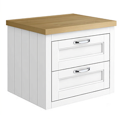 Chatsworth 545mm White Wall Hung Countertop Vanity with Beech Worktop & Chrome Handles