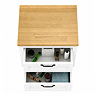 Chatsworth 545mm White Wall Hung Countertop Vanity with Beech Worktop & Matt Black Handles