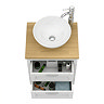 Chatsworth 545mm White Wall Hung Countertop Vanity with Worktop, Round Basin & Chrome Handles
