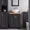 Chatsworth 545mm Graphite Countertop Vanity with Worktop, Round Basin & Chrome Handles