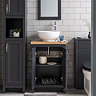 Chatsworth 545mm Graphite Countertop Vanity with Worktop, Round Basin & Chrome Handles
