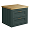 Chatsworth 545mm Green Wall Hung Countertop Vanity with Beech Worktop & Antique Brass Handles