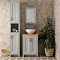 Chatsworth 545mm Grey Countertop Vanity with Worktop, Round Basin & Antique Brass Handles