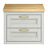 Chatsworth 545 Grey WH Countertop Vanity with Beech Worktop & Brushed Brass Handles